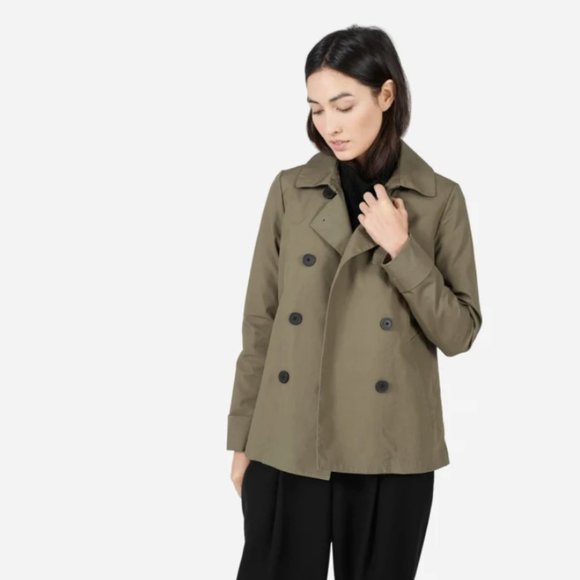 Everlane Swing Trench coat jacket in Sage green - Picture 2 of 8
